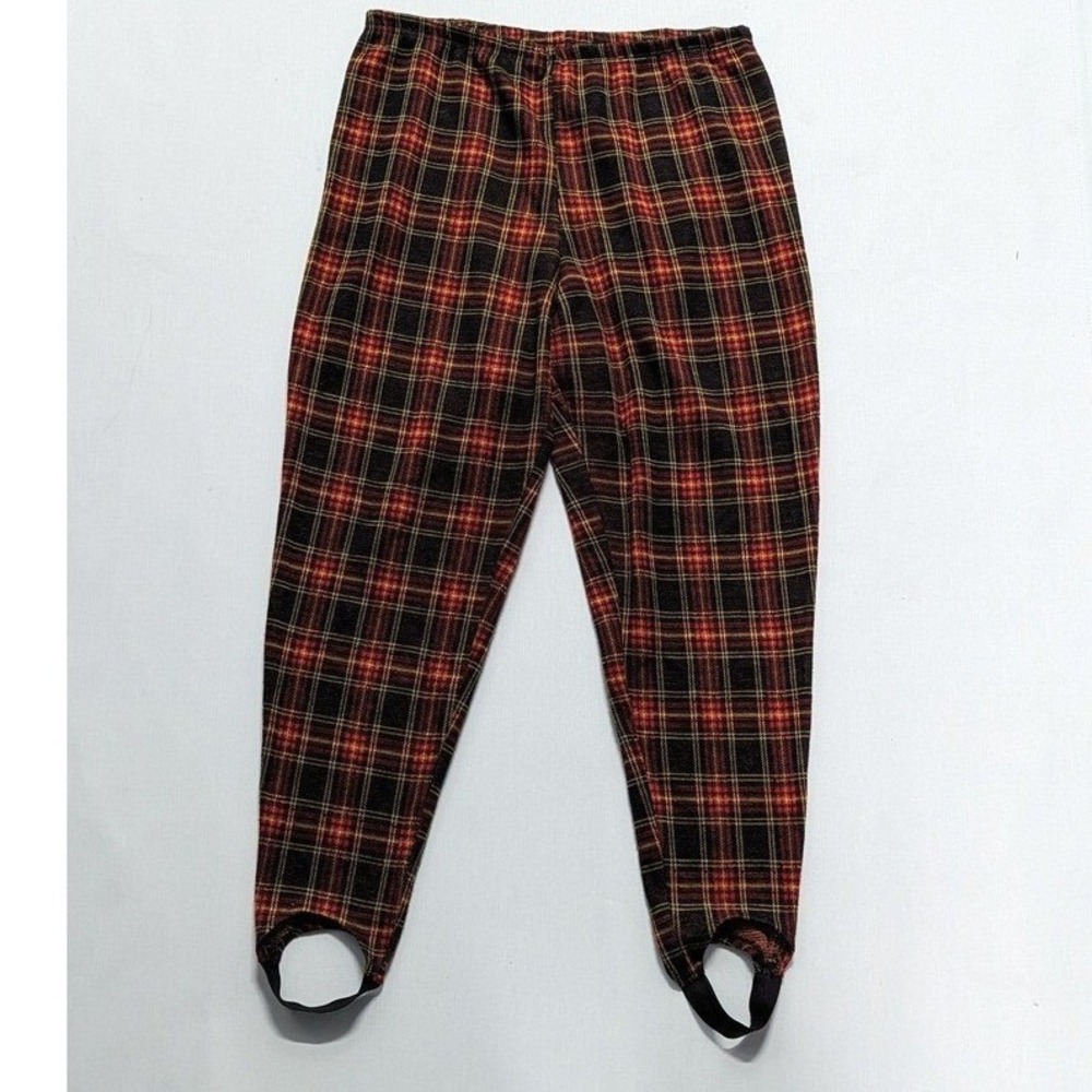 Vintage 90s Grunge Academia Retro Preppy Plaid Stirrup Pants Size 8 Lenox Square